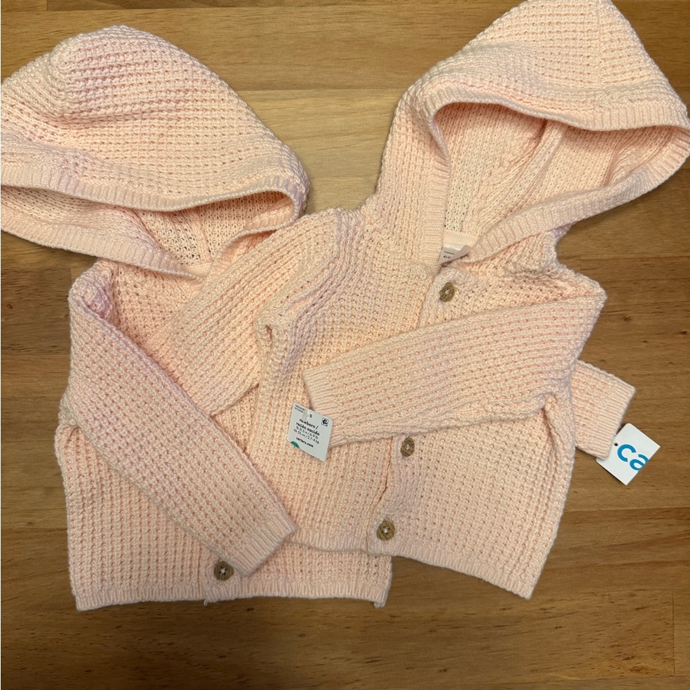 Pink Hooded Cardigans